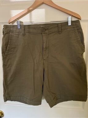 Sonoma Olive Green Flat-Front Men's Shorts